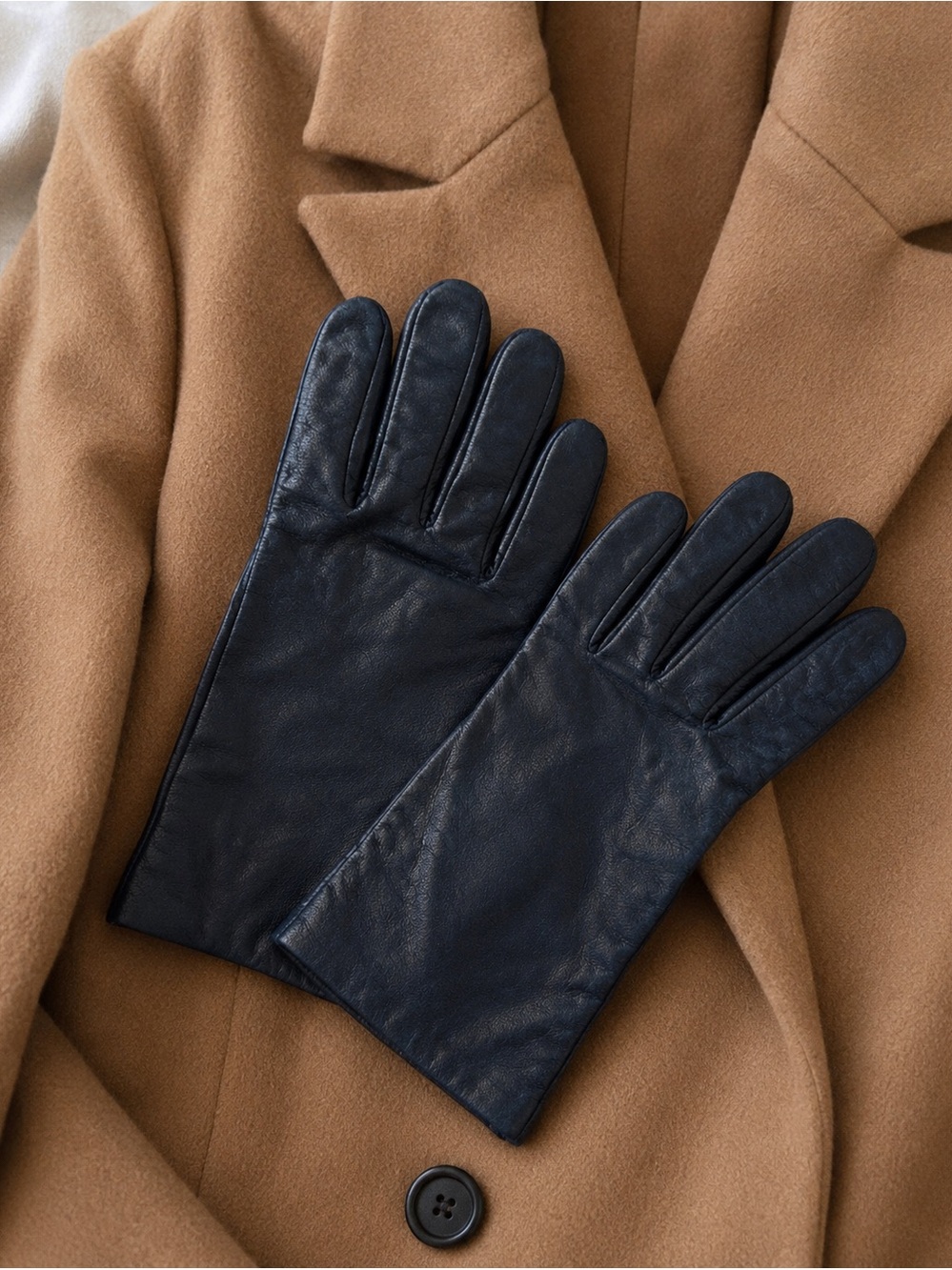 Womens XL Black Leather Gloves 3M Thinsulate Insulated Winter Vintage